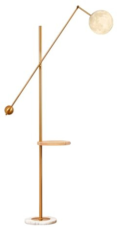 MENGLI-2024 Lampadaire Lampadaire avec Table, Lampes for Table de Chevet avec 3 Ampoules LED à température de Couleur incluses for Le Sol, Le Salon et la Chambre à Coucher Lampe sur Pied