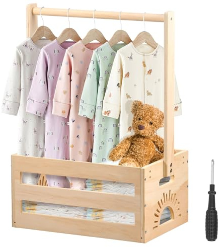 Holz Babyparty Geschenk Korb Kleiderschrank Baby Aufbewahrungskorb mit Griff Holz Babyparty Schrank für Geburtstage Neue Eltern