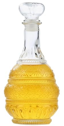FENGJISUN Caraffa per Vino Decanter Decanter con Tappo Ermetico, Bottiglia di Liquore in Vetro Design A Taglio Diamante Feste Ed Eventi