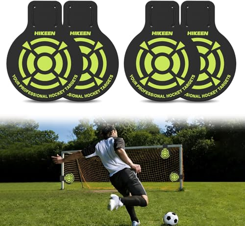 Hikeen 4 bersagli professionali da hockey, resistenti, in PVC, spessi 5 mm, in grado di resistere a tiri potenti, attrezzature ideali per l'allenamento di hockey, lacrosse, calcio e precisione
