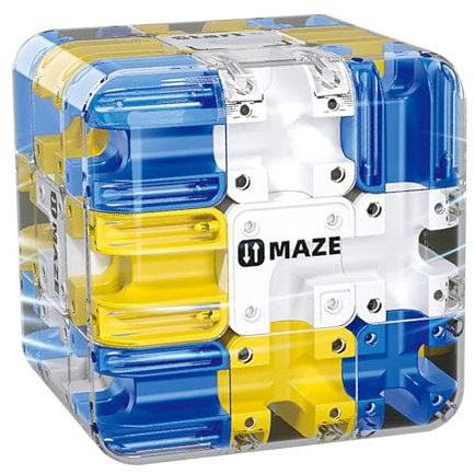 Large Labyrinth 3D Maze Cube, Logical Challenge 3x3 Maze Puzzle Cube Toy for Stress Relief & Logic Development, Educational Focus Game Gift For Home Family Gatherings (Blue)