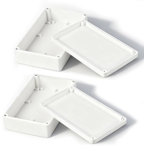 2 stycken kopplingsdosor vattentät, 20 x 12 x 5,5 cm kopplingsdosa IP65 ytmonterad kopplingsdosa fördelningsdosa vattentät klämmlåda för kontrolllådor, skåp (vit)