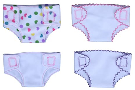 Farbpunkt-Windelhosen, 4-teilige Puppenwindeln mit Blumendruckdesign, perfekt für 14-16-Zoll-Puppen, verstellbare Puppenunterwäsche mit Blumenmuster für verbesserte Pflege und realistisches Spieler