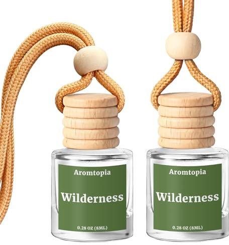 Hanging Car Air Freshener - Aromtopia Woody Scent Car Fragrance Diffuser - Car Odor Eliminator - Long Lasting Scent - Auto Accessories - Wilderness, Pack of 2