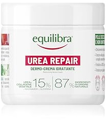 Equilibra, Crema Idratante Viso, Mani e Corpo, con 15% Urea, Collagene Vegetale, Niacinamide e Glicerina, Dermatologicamente Testato, Adatto a Pelli Sensibili, 400 ml