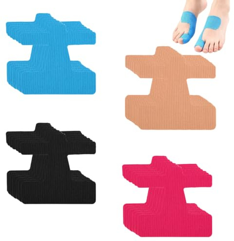 32 bandas de kinesiología precortadas, tape kinesiológico elástico impermeable y sin látex, vendaje deportivo transpirable para soporte muscular y articular, uso diario y hallux valgus