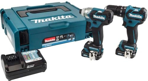 Makita CLX205AJ 12v Max CXT Cordless Brushless Combi Drill and Impact Driver Kit 2 x 2ah Li-ion