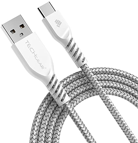 TECHGEAR USB C to USB A 2M Long STRONG Durable Braided USB C Charging Data Cable Type C Compatible with iPad Pro 11 12.9 13 2024 2022 2021, Mini 7/6, iPad Air 10.9/11/13, iPad 10th/11th Generation