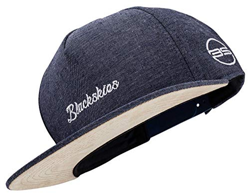 Blackskies® EOS Snapback Cap | Herren Damen Jeans Basecap mit Schirm | Unisex Premium Baseball Mütze Kappe aus Denim - Dunkelblau