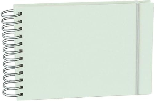 Semikolon 361768 Spiral Album Mini Mucho - 25x16 cm - Fotoalbum, 90 Seiten cremeweiß, Fotobuch, moss pastell-grün