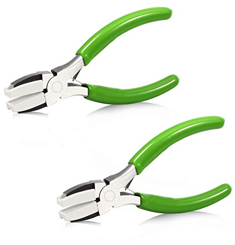 SPEEDWOX Lot de 2 pinces à bec plat en nylon de 12,7 cm pour la fabrication de chaînes - Outil d'emballage de fil - Mini lisseur de fil - Outil de façonnage de bijoux
