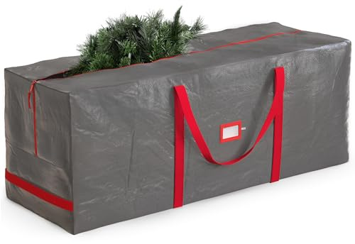 Jumbo Christmas Tree Storage Bag - Fits 9 FT. Tall Christmas Trees - Durable Reinforced Carry Handles, Dual Zippered Storage Containers - Waterproof Xmas Tree Bag Protects from Dust, Moisture & Insect