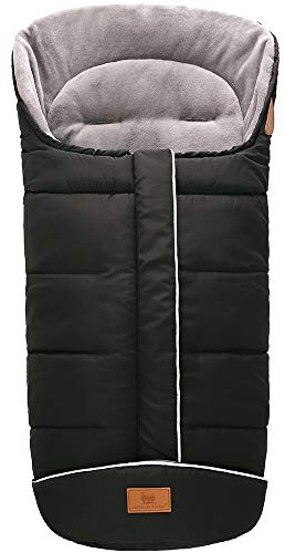 Baby sittstol fotmuff, vinter barnvagn fotmuff sovsäck babyfilt med dragkedja för barnvagn, buggy (102X54CM, Svart)