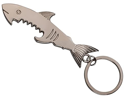 Shark Bottle Opener Metal Keyring Creative Keychain Pendant for Openning Wine Bottle Hang Key Decoration