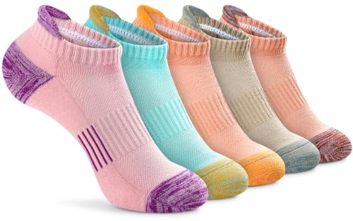 Gonii Ankle Socks Womens Running Athletic No Show Socks Cushioned 5-Pairs