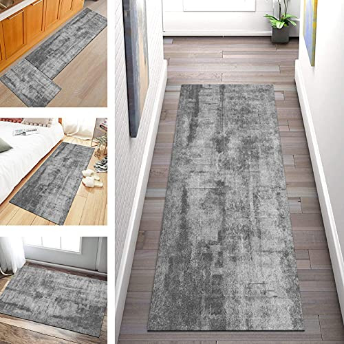 SGLGSTORE Teppich Läufer Flur rutschfest Gris Abstrakt Modern Korridor Teppichläufer Waschbar Schlafzimmer Wohnzimmer Küchenläufer Breite 60cm/ 70cm/ 80cm/ 90cm/ 100cm (Color : A, Size : 80x300cm)