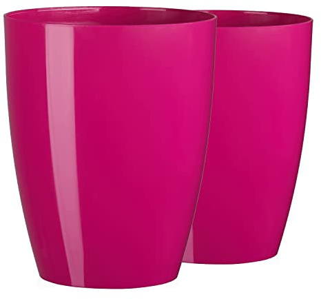 Tymar Pots de Fleurs pour orchidée, Lot de 2, en Plastique, la Transparent AGASTO001 (Rose, ø 12 cm)