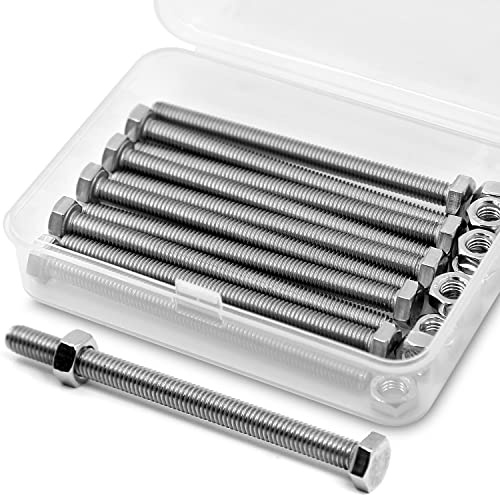 M6*80mm 10 Stück 304 Edelstahl Sechskantschrauben Bolzen und Muttern set, Maschinenschrauben schrauben
