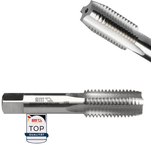 AM-Zerspanungstechnik Rohrgewindebohrer G3/8 | Gewindeschneider Zoll | HSS Rohrgewindeschneider | Whitworth Rohrgewinde G | Einschnitt Gewindebohrer Zoll Gewinde - G (BSP) 3/8