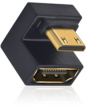 Duttek U-formad Mini HDMI till HDMI 8K-adapter, 8K@60Hz UP-vinkelstöd, 48Gbps för kamera/laptop/surfplatta/HDTV/projektor (1-pack)