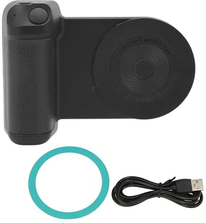 Mango Magnético para Cámara, Soporte Bluetooth para Teléfono Inteligente, Soporte de Carga Inalámbrico Giratorio, Empuñadura de Teléfono para Grabación de Vídeo Vlog (Negro)