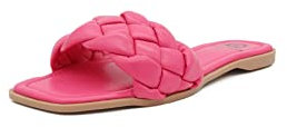 QUEEN HELENA Ciabatte Basse Piatte a Fascia Intrecciata Casual Estive Donna R236 (Fucsia, 38)