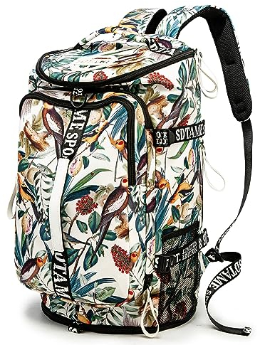 Sporttasche mit Schuhfach, 4-Wege-Reiserucksack für Damen und Herren, multifunktionale Wochenendtasche mit wasserdichter Schicht und Laptopfach für Fitness, Reisen, Camping (Gelb)