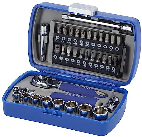 Juego de vasos y puntas de 1/4, 37 piezas marca IRIMO