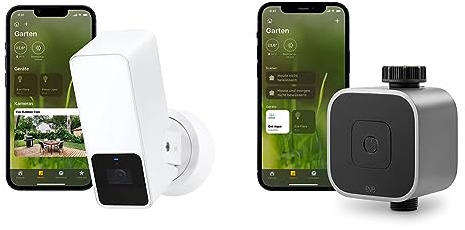 Eve Outdoor Cam (White Edition) – Smarte Überwachungskamera & Aqua – Smarte Bewässerungssteuerung per App oder Siri