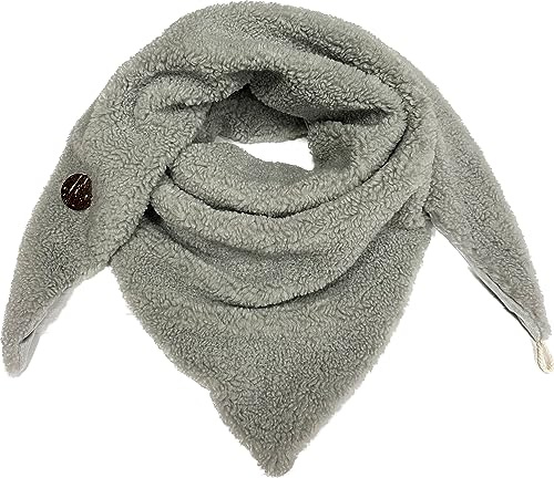 J26 XXL teddypäls trekantig halsduk vinter poncho unisex triangel halsduk viskos mode, GRÅ, 165 x 78 cm