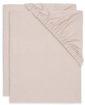 Jollein Spannbettlaken Jersey - Für das Kinderbett - Wild Rose - 2er Pack - 60x120cm - 100% Baumwolle - Spannbetttuch - Altrosa
