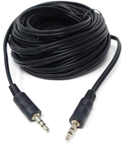 DRUT 10m 3.5mm to 3.5mm Aux Cable Audio Lead Stereo Headphone Mini Jack | Male to Male Auxiliary Cord Compatible with Car Audio, TV, PC, Tablet, Laptop, MP3, Speaker (Black Nickel Connectors, 33ft.)