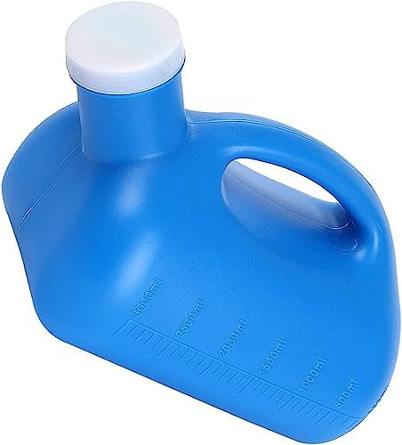 WEKIVA Urinflasche for Männer und Frauen, 3000 ml, großes männliches Urinal, tragbar, Schraubverschluss, Topf, Mund, kein Geruch, Herren-Töpfchen, Urinflaschen-Sammler, Reisetoilette