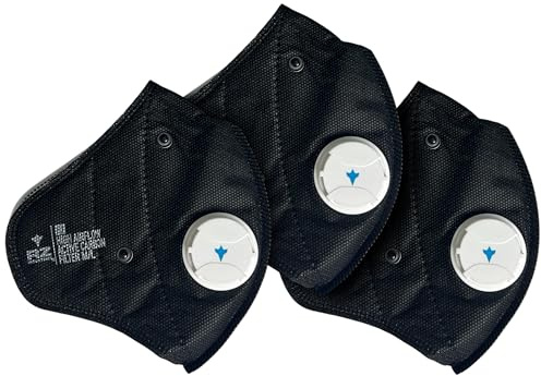 RZ Mask - F3 Active Carbon Replacement Filters (3 Pack) 99.8% Filtration Efficiency, 50% Better Breathability, 3 Sizes