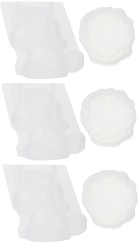 VILLCASE 6pcs Silicone Mold with Base Creative Decorative Mold for Crafting Flexible Easy to Clean Deform Break Resistant Design for Unique Decorations