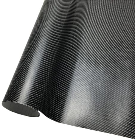 DUANSIYU Autofolie Alle schwarzen Carbonfaser-Autoaufkleber Vinyl Wrap Film glänzend matt Chrom Wrapping Folie Auto Aufkleber Styling Roller Motorrad Car Wrapping Folie(Black 4D Carbon,152X10 cm)
