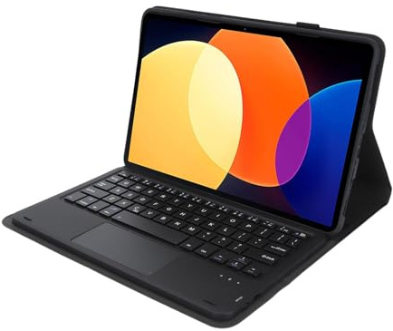 ASHATA Funda para Mi Pad 5 y 5 Pro con Teclado de 11 Pulgadas, Funda Protectora para Teclado Inalámbrico Desmontable, Delgada, Ligera, Teclado Magnético BT para Mi Pad 5 y 5 Pro (Black)