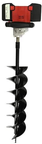 Earth Auger Electric, 2000W Post Hole Digger mit 2 * 21V 6.0Ah Batteries, 6 Adjustable Speeds, 500-1200r/min Post Hole Borer, Cordless Fence Post Auger, Brushless Soil Drill