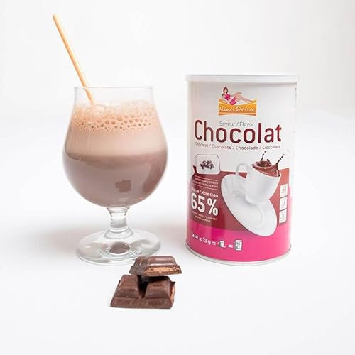 Bebida rica en proteínas con intenso sabor a chocolate - Tarro de 375 g para preparar 15 bebidas adelgazantes - Bebida proteica batido