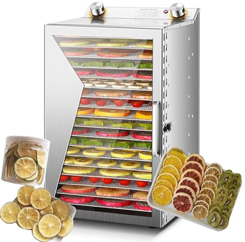 Quixnova Déshydrateur Alimentaire 12/18 Couches, Machine de séchage de Fruits avec température et minuterie réglables pour sécher Les Fruits, Les légumes et d'autres Aliments Faits Maison,18-Layer