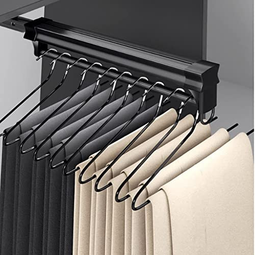 erkebspm Ausziehbare Kleiderstange Schwarz, Teleskop-Kleiderstange mit Metallbasis, ausziehbare Garderobe für den Kleiderschrank, platzsparend, verstellbar, 26–61 cm (Größe: 56 cm/22 Zoll)