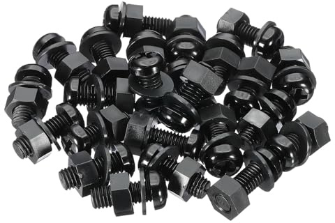 PATIKIL Tornillos De Nylon Negros M8x20mm Con Tuercas De Plástico Juego Completo De Cabezal Roscado Para Proyectos De Fijación Industriales Y Domésticos 24 Juegos