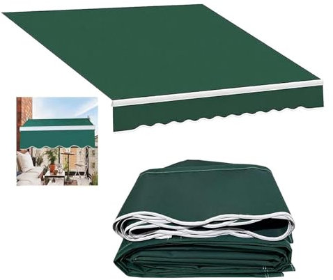 Tenda da sole retrattile per terrazze, ricambio in tessuto impermeabile, 100% poliestere, copertura per esterni, tenda da sole per cortile, negozio, ristorante, giardino (dimensioni: 2,0 x 1,5 m,
