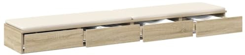 vidaXL Sänglådor Sonoma-ek 180 x 36,5 x 16,5 cm Konstruerat trä, Minimalistisk sovrumsinredning, stiligt förvaringsutrymme, hållbar träbox, platsbesparande design