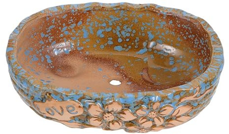VICASKY 1 pieza de cerámica grande para suculentas diseño simple para escritorio creativo decoración de habitación e idea de regalo