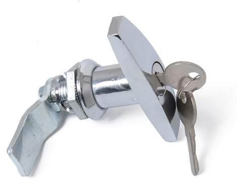 SUIOPPYUW Serratura a T per armadietto Industriale per Cassetta degli Attrezzi per Camper con per Sistema di serraggio a Compressione con Chiavi, Maniglia T per rimorchio in Lega di Zinco, Argento