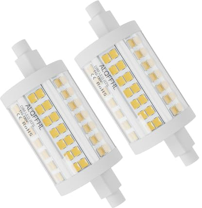 ALQFFHL R7S 78mm LED Bulb 10W, J Type Double Ended Flood Light (100W Halogen T3 Replacement), 120V, 1200 lm, Dimmable Wall Security Floor Standing Torchiere Lamp, Pack of 2 (4000K Natural White)