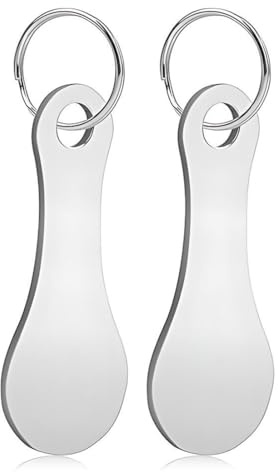 GILWUMO Set de 2 Déverrouilleurs de Caddie en Acier Inoxydable - Clé à Puce Amovible pour Chariot de Supermarché, Outil de Découplage Pratique (2.2 x 5.5 cm)