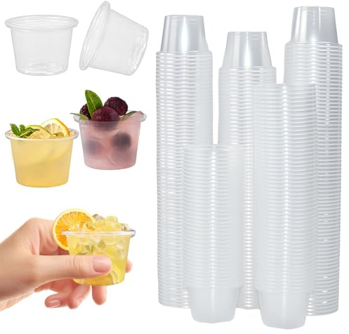 LANSKYLAN 1000 Vasos de Chupito de Plástico 25ml, Vasos Chupitos Reutilizables, Vaso de Chupito Transparente, Vasos Pequeños Plastico para Shots de Licor, Jello Shots y Bebidas en Fiesta y Cumpleaño