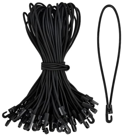 25 piezas de goma tensora con ganchos, fijación toldo, lona multifuncional, 26 cm, expansor con ganchos, cuerda tensora de lonas, gomas para lonas, carteles, tiendas de campaña, pancartas, pabellones